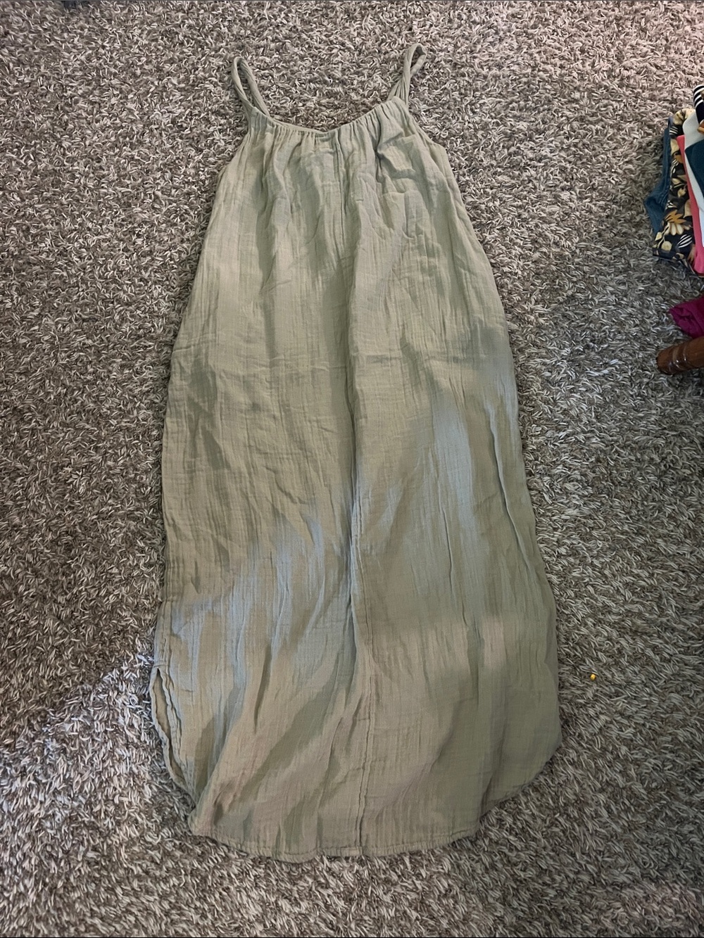 Old Navy Light Olive Green Maxi Dress with Spaghetti Straps